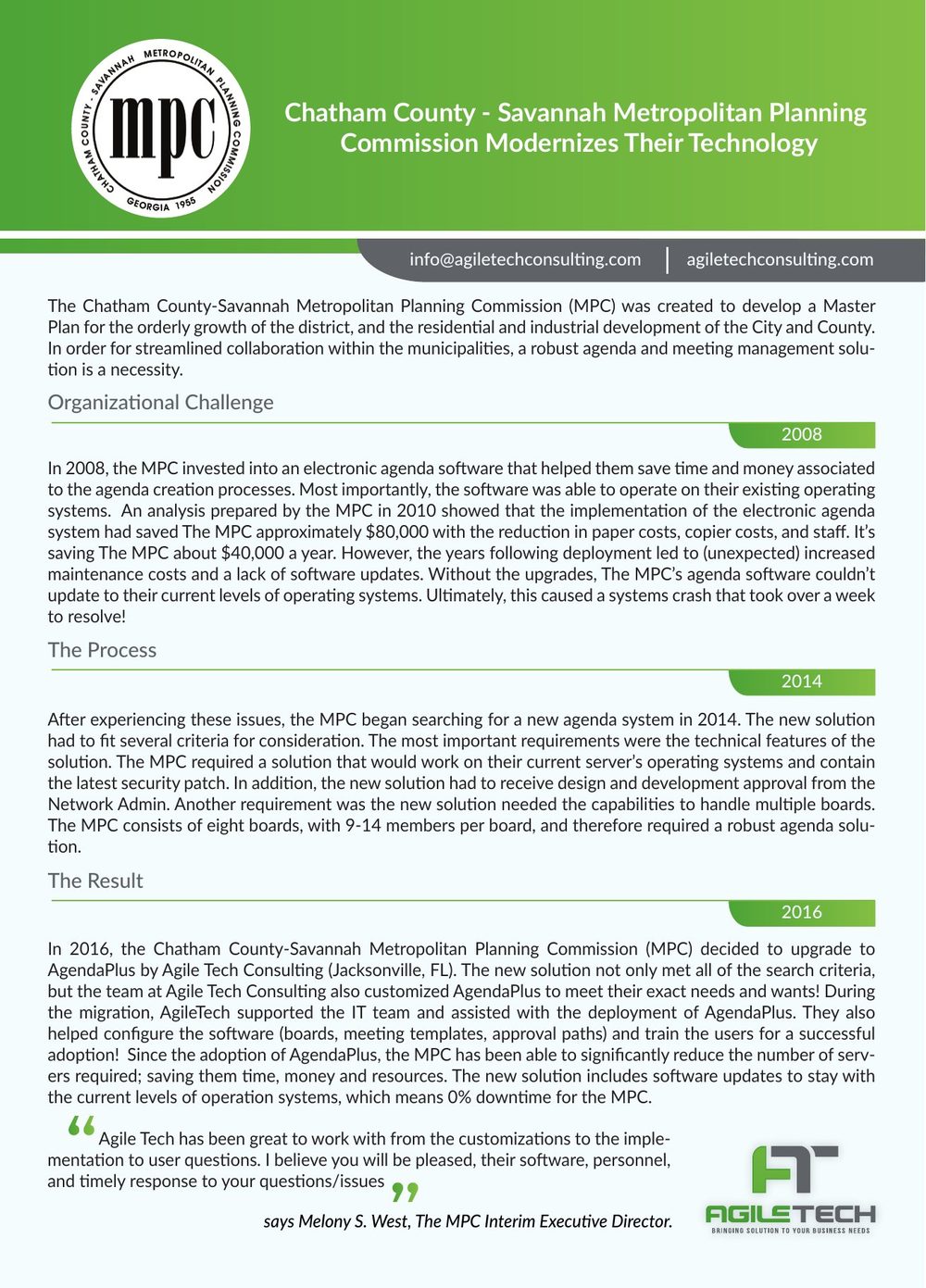 Chatham County&ndash;Savannah MPC Modernizes Their Technology case study — first page